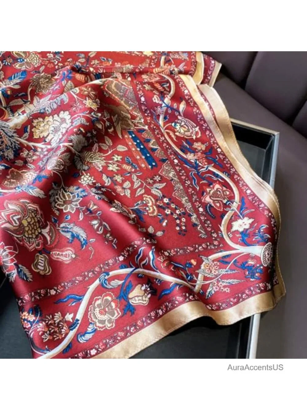 100% Pure Mulberry Silk Square Scarf 26x26 Lightweight Neck Scarf Headscarf